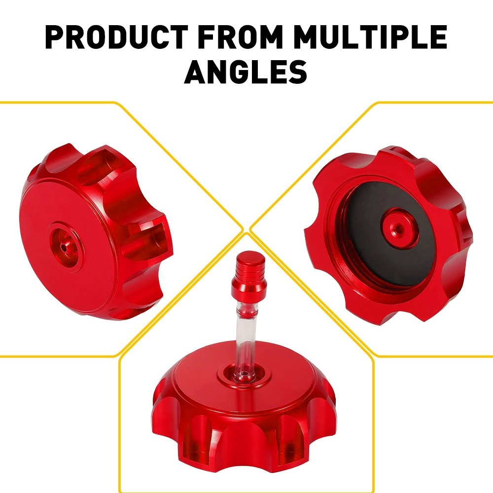 1x Red Fuel Gas Motorcycle Tank Cap Cover For 51-54mm Car Auto Replacement Parts