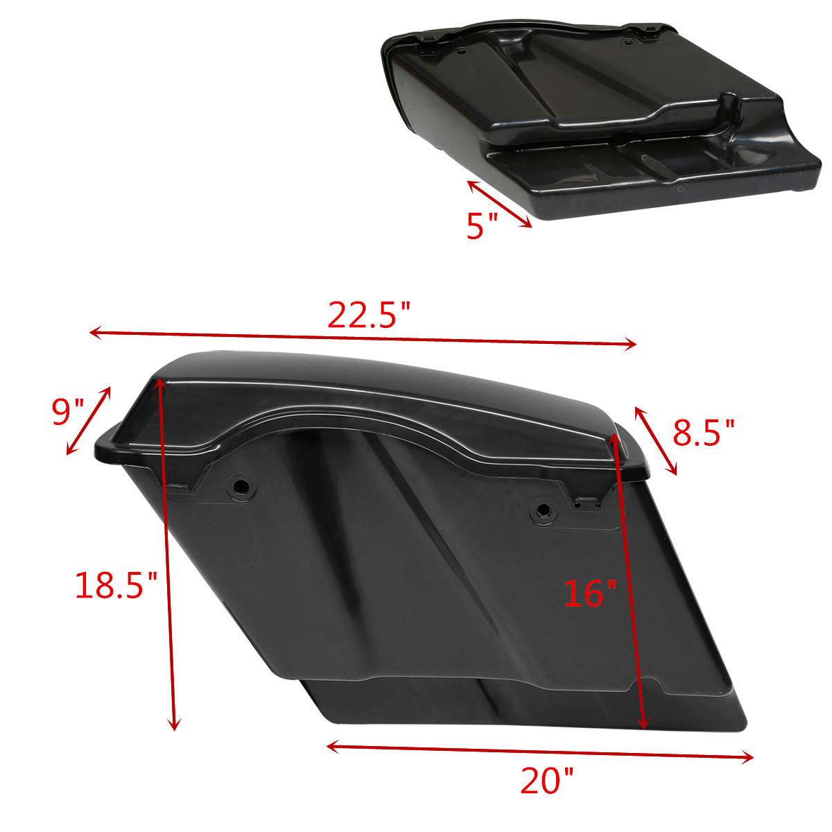 5″ Stretched Hard Saddle Bags & Conversion Bracket Fit For Harley Softail 84-17