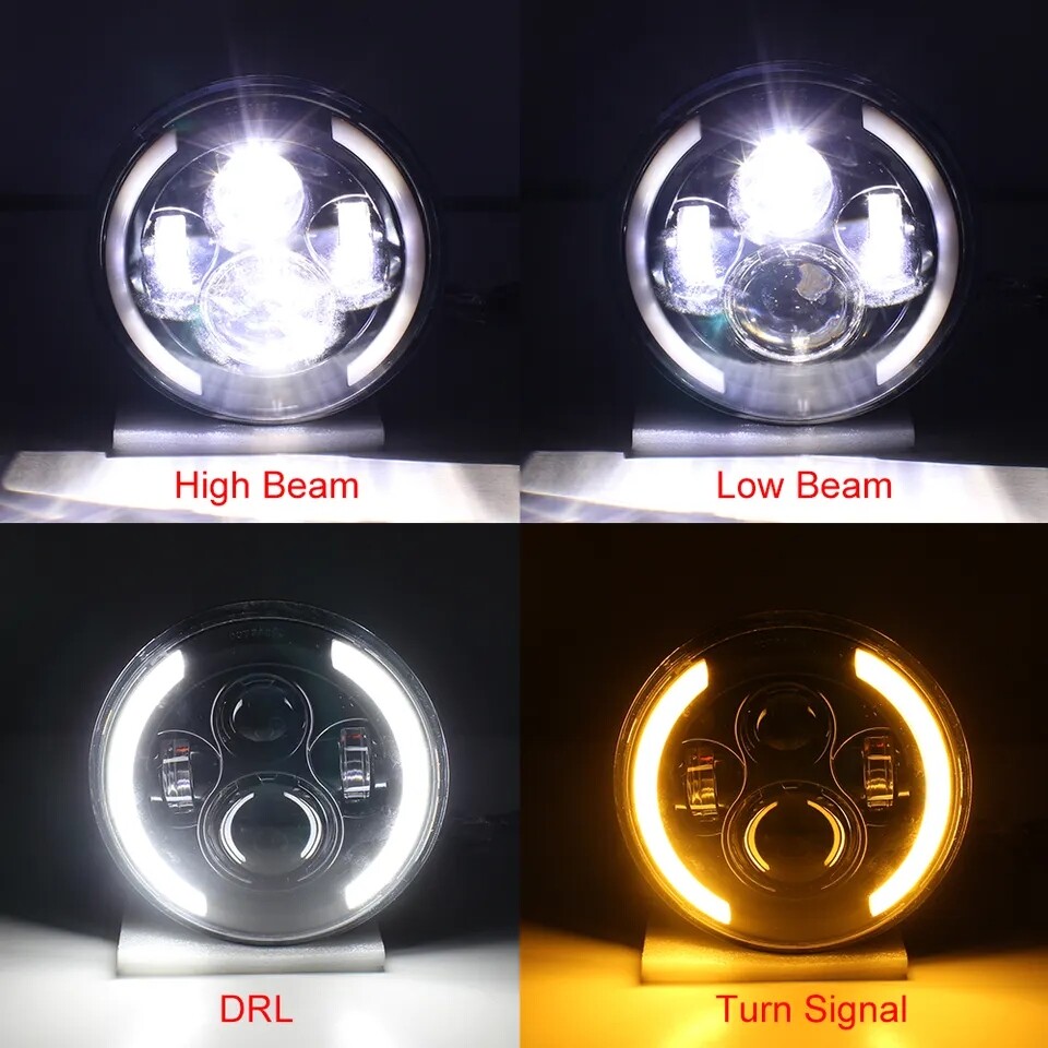 For Honda Shadow VT VT1100 VT750 VT600 VF750 7inch LED Headlight Turn Lights DRL