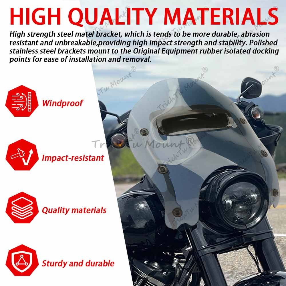 Smoke Windshield Vented Windscreen Mount Set For Harley Road King Special FLHRXS