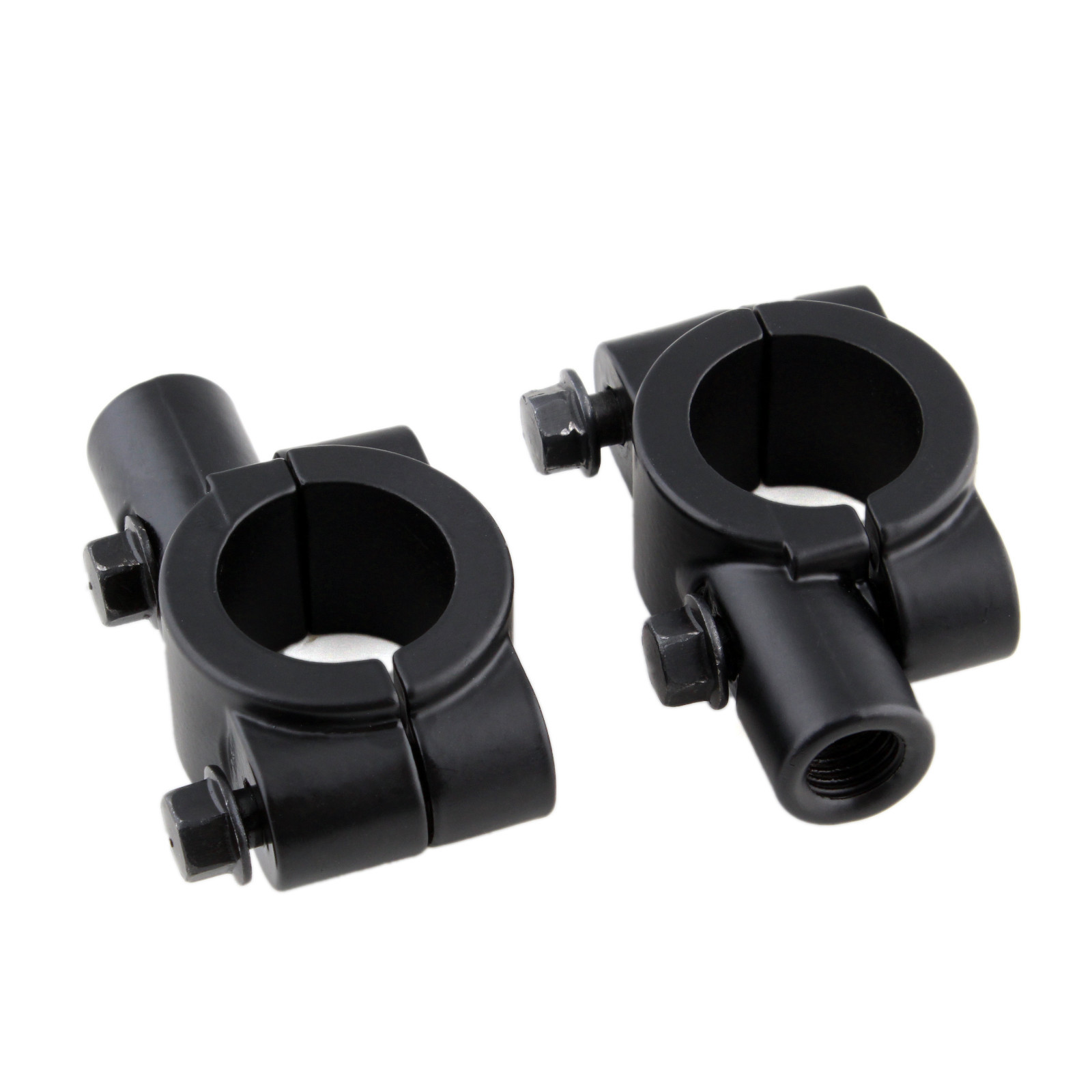 2X 8MM MIRRORS CLAMP ON MOUNT ADAPTER FITS 7/8″ HANDLEBAR SPORTS BIKES MINI BIKE