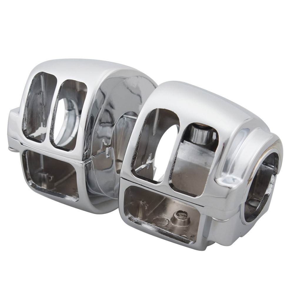 For Harley Softail Custom 96-10 Chrome Hand Control Switch Housing Button Caps