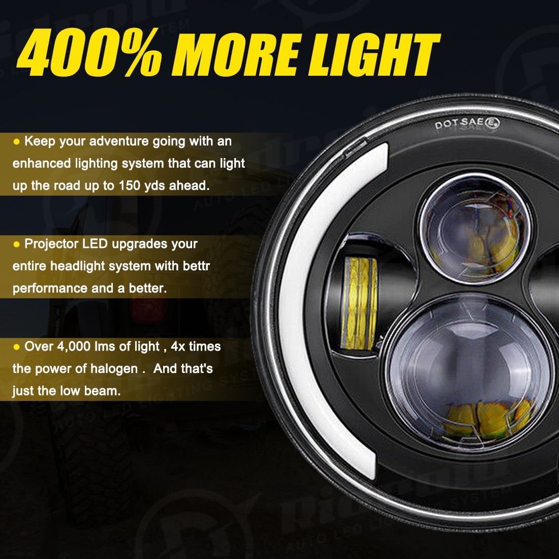 For Buell Blast X1 Motorcycle LED 7″ Headlight Turn Signals DRL Halo Projector