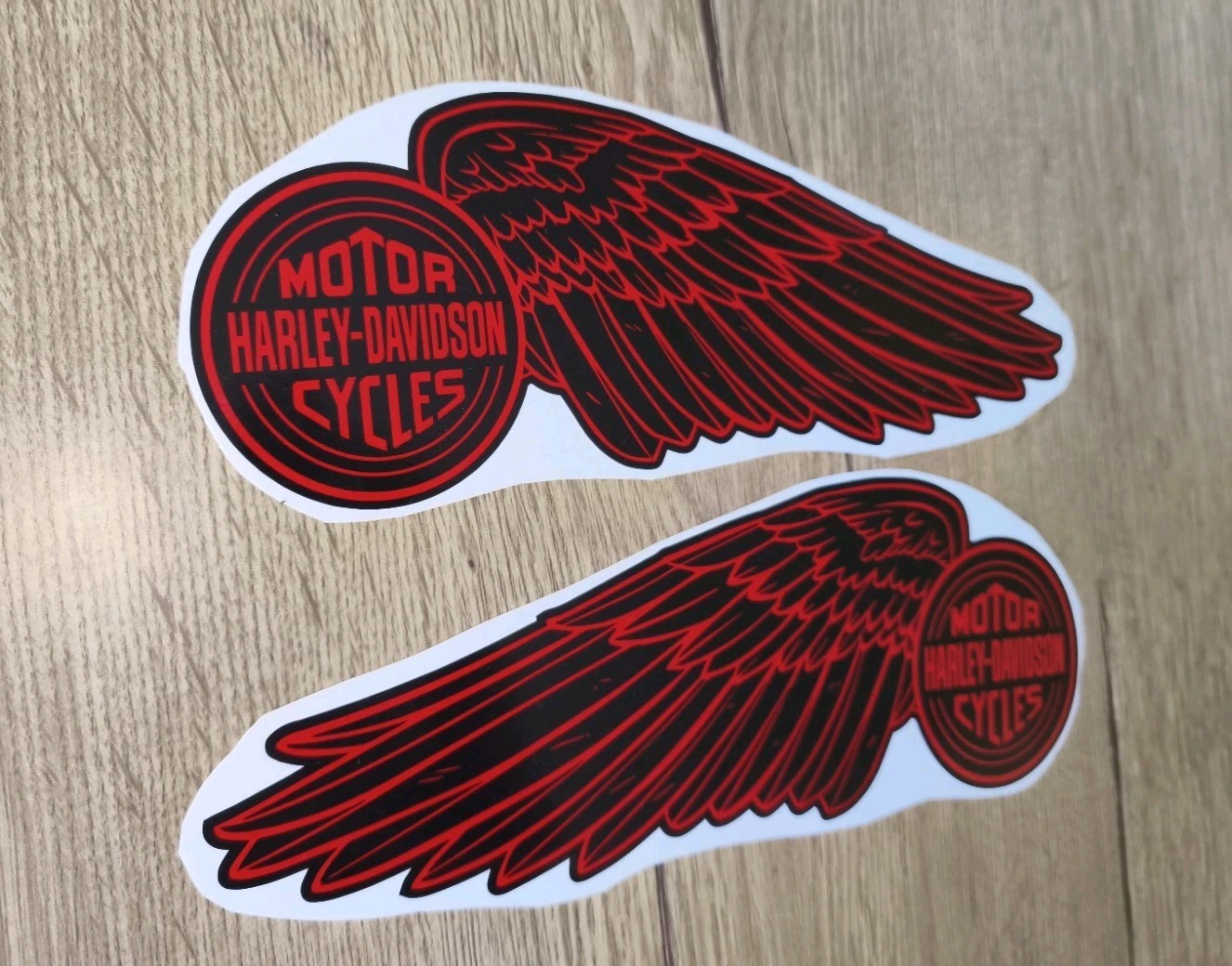 Harley Davidson black red wings set of 2 tank decal stickers 9.85×3,55″25x9cm