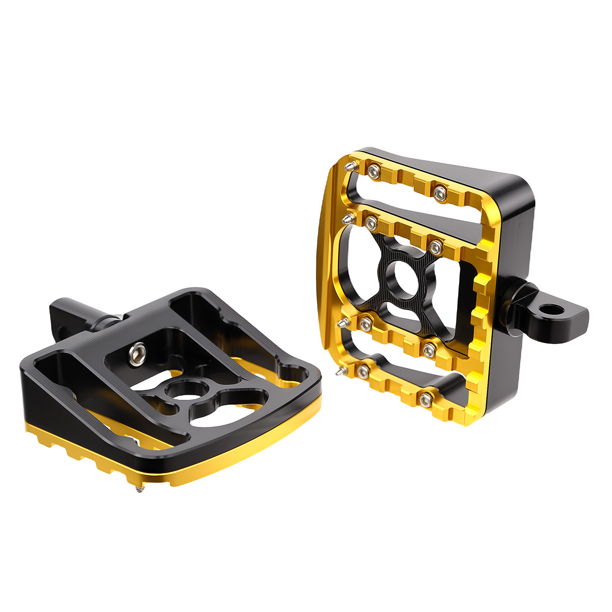 Black Gold Mini Floorboards Foot Boards Pedals Pegs For Harley Touring Sportster