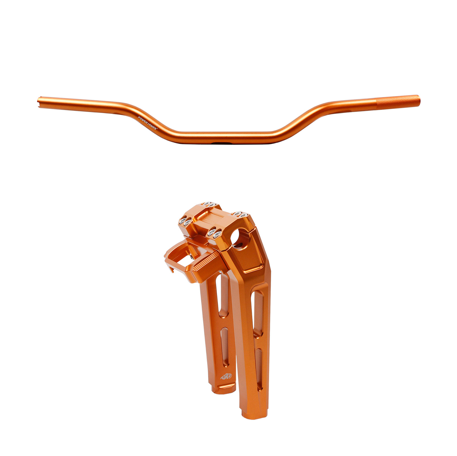 Orange 31″ Straight Drag Bar 1.0″ & 10.0″ Handlebar Riser for Harley Low Rider