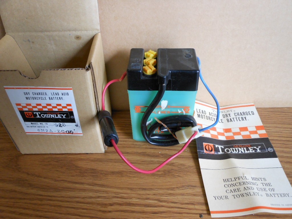 NOS Vintage Townley Motorcycle Battery 6N2A-2C 71-78 CT70 SL70 NC50 Japan