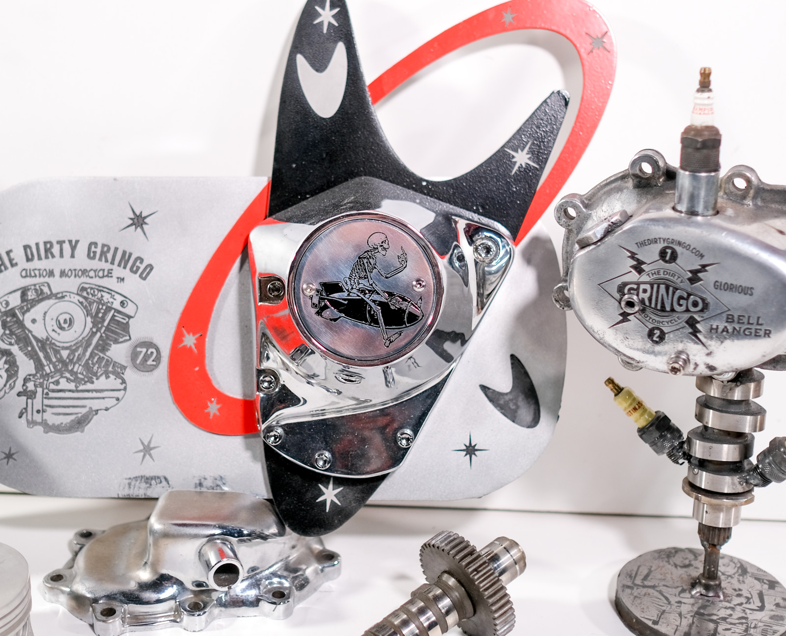 F Bomb Skeleton Middle Finger Aluminum Points Timing Point Timer Cover Harley