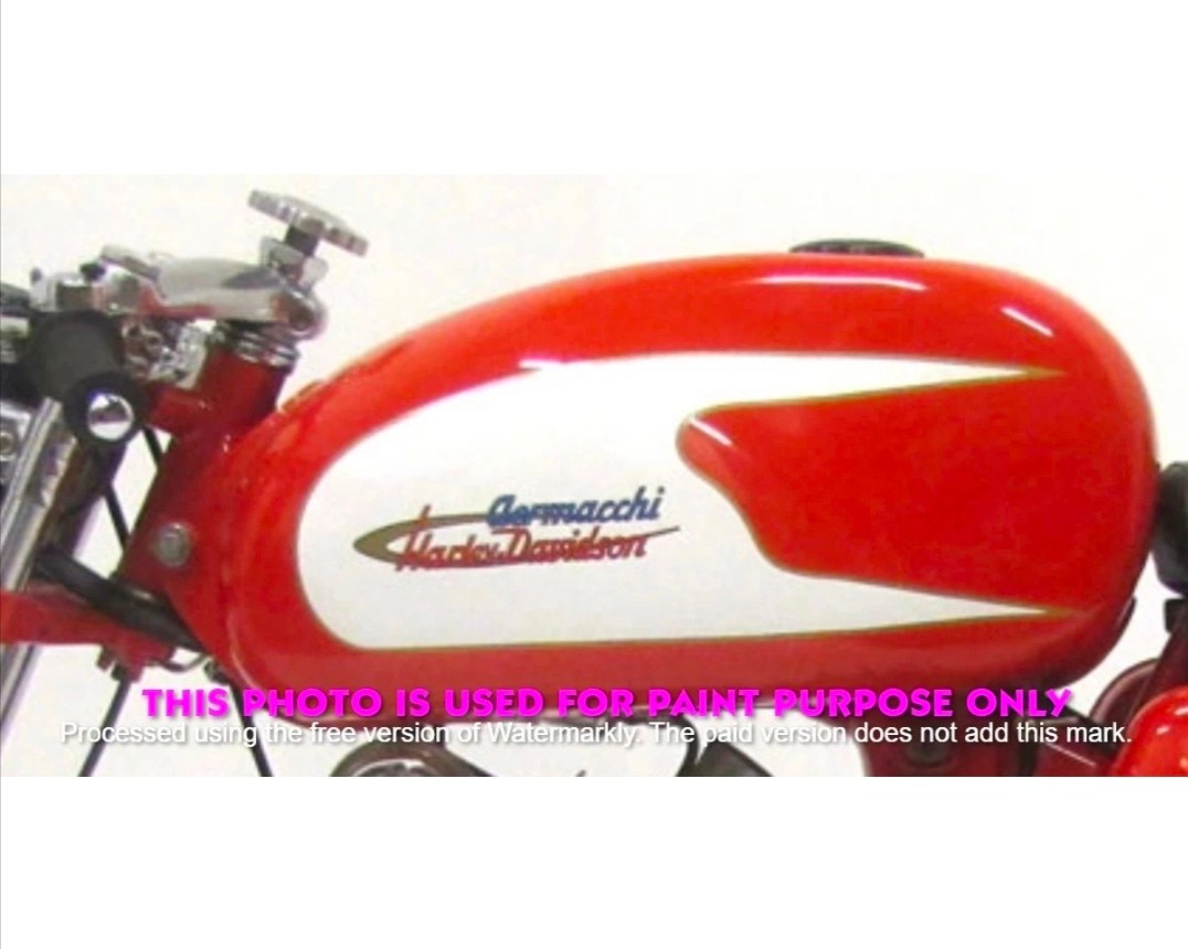 SUITABLE FOR Harley Davidson Aermacchi 350tv 1971-72 Red White steel petrol tank