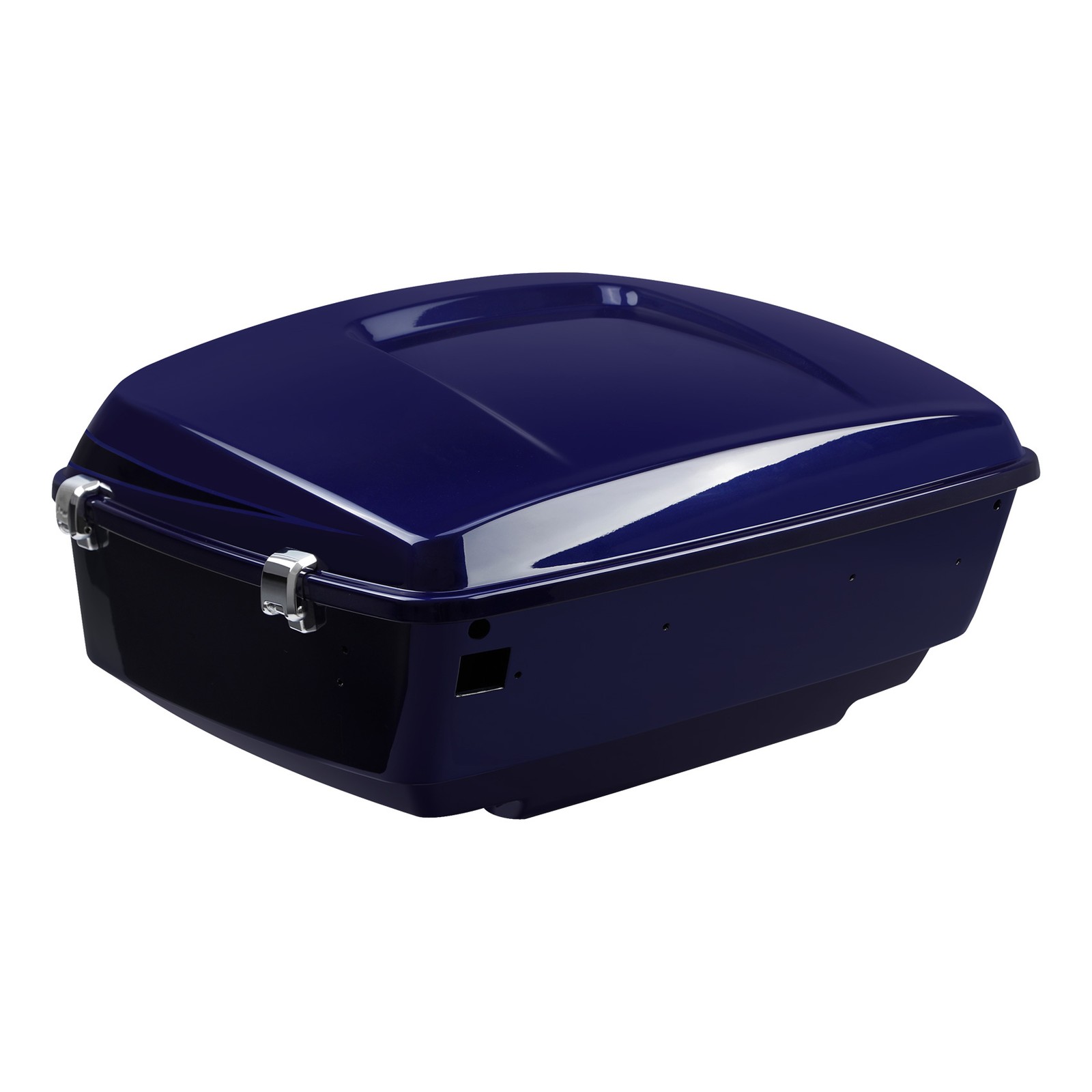 King Trunk w/Pad Mount Rack Fit For Harley Touring 14+ Zephyr Blue/Black Sunglo
