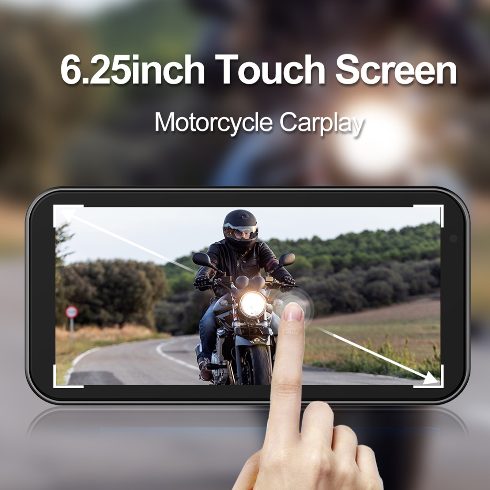 6.25″ IPS Motorcycle GPS Wireless CarPlay Android Auto Navi Audio Receiver + Cam