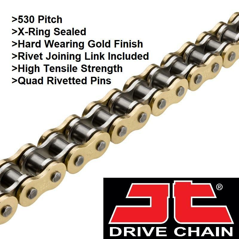 Suzuki GS550 L D-G 83-86 JT Z3 Super HD Gold X-Ring Chain 530×112 Links + Tool