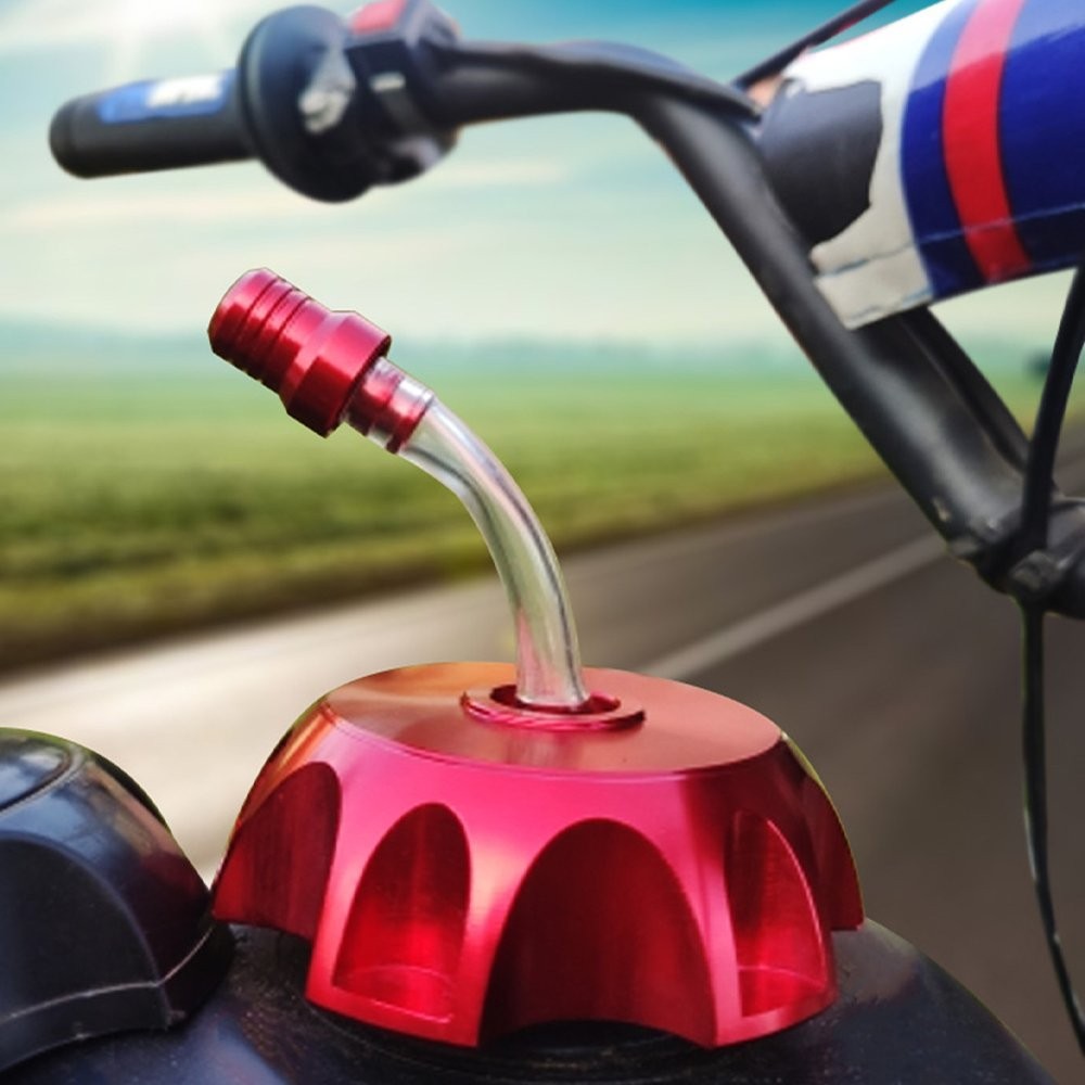 1x Red Fuel Gas Tank Motorcycle Cap Cover For 51-54mm Car Auto Replacement Parts