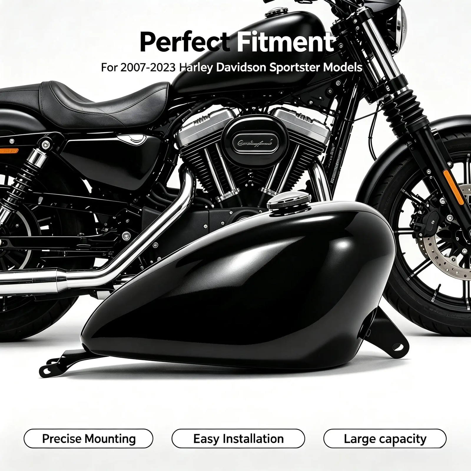16L 4.2 Gal Gas Fuel Tank Cap For Harley Davidson Sportster XL Models 2007-2023