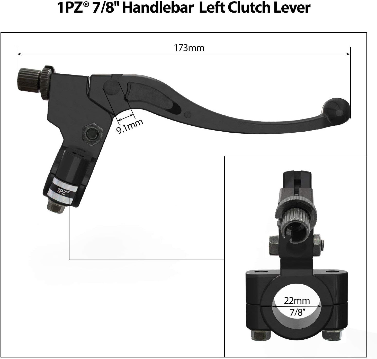 1PZ BL5-A01 7/8″ Universal Motorcycle Left Clutch Brake Lever Perch Handle for