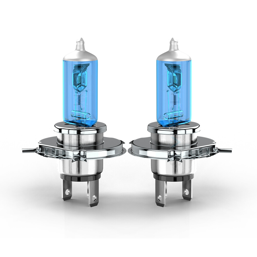 Motorcycle H4 HS1 Halogen Bulb 5000K White Headlight Hi-Lo Beam Light Lamp Bulbs