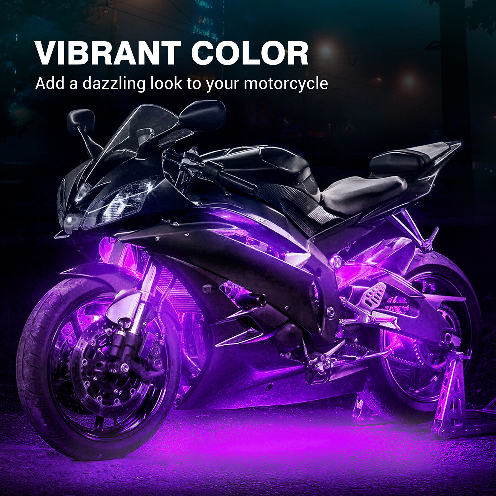 8 Pods Million Multi-Color Motorcycle RGB Underglow Neon Accent Light Remote Fob