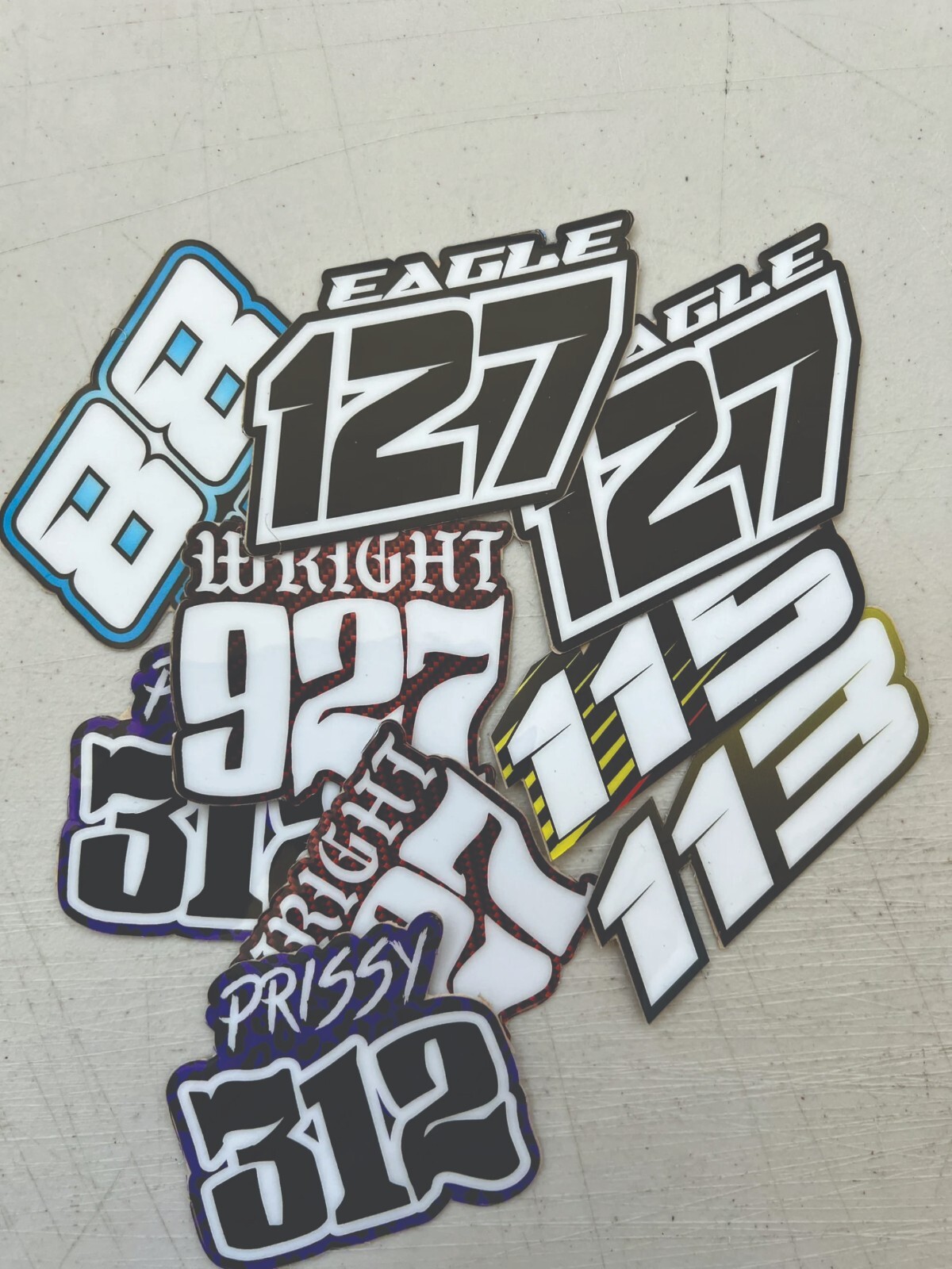 Custom Race Numbers Stickers Decals Vinyl Racing Dirt bike MX Motocross x3