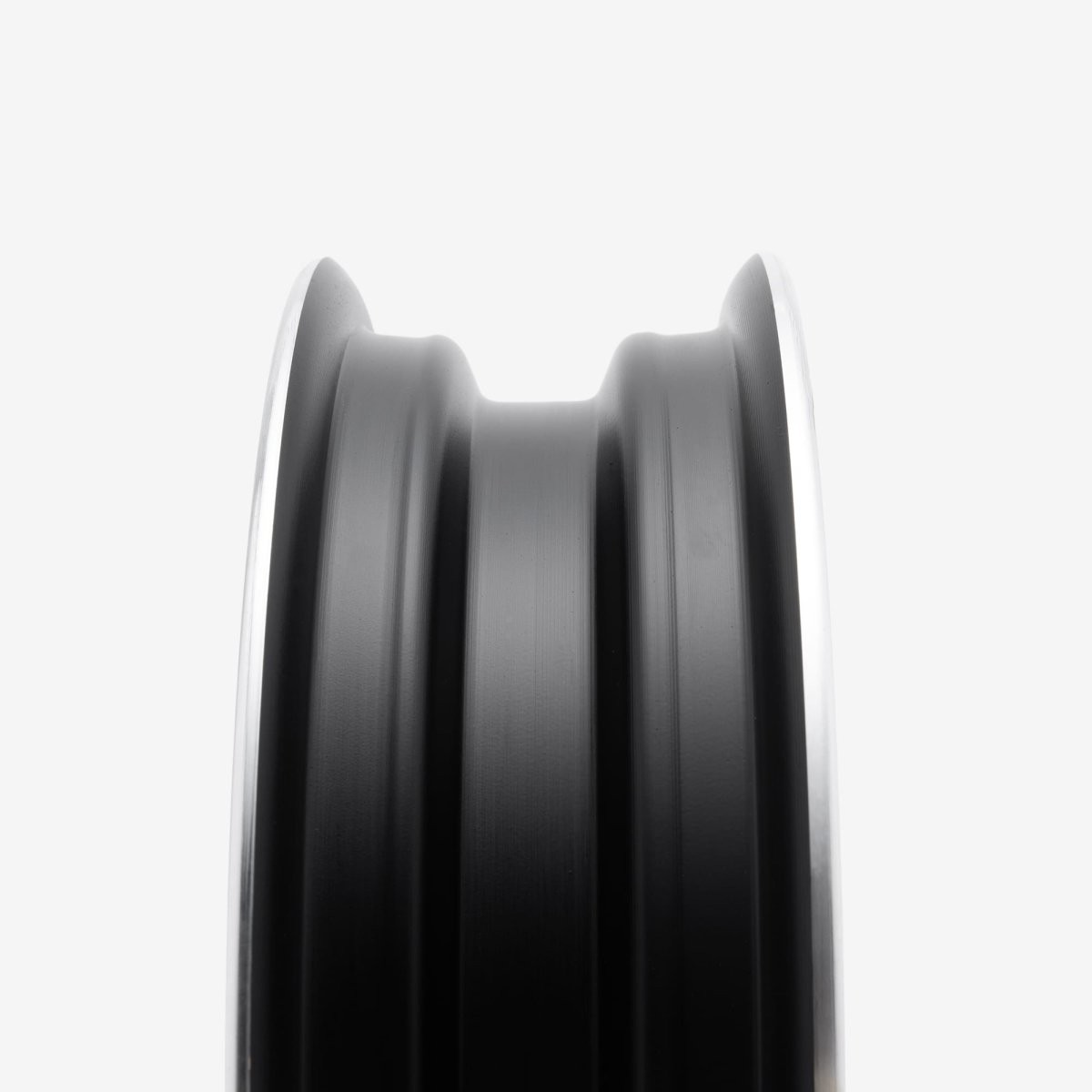 Scooter Wheel Rear Silver Steel Black Powder Coated WHLR255 Unit Gravity Cast