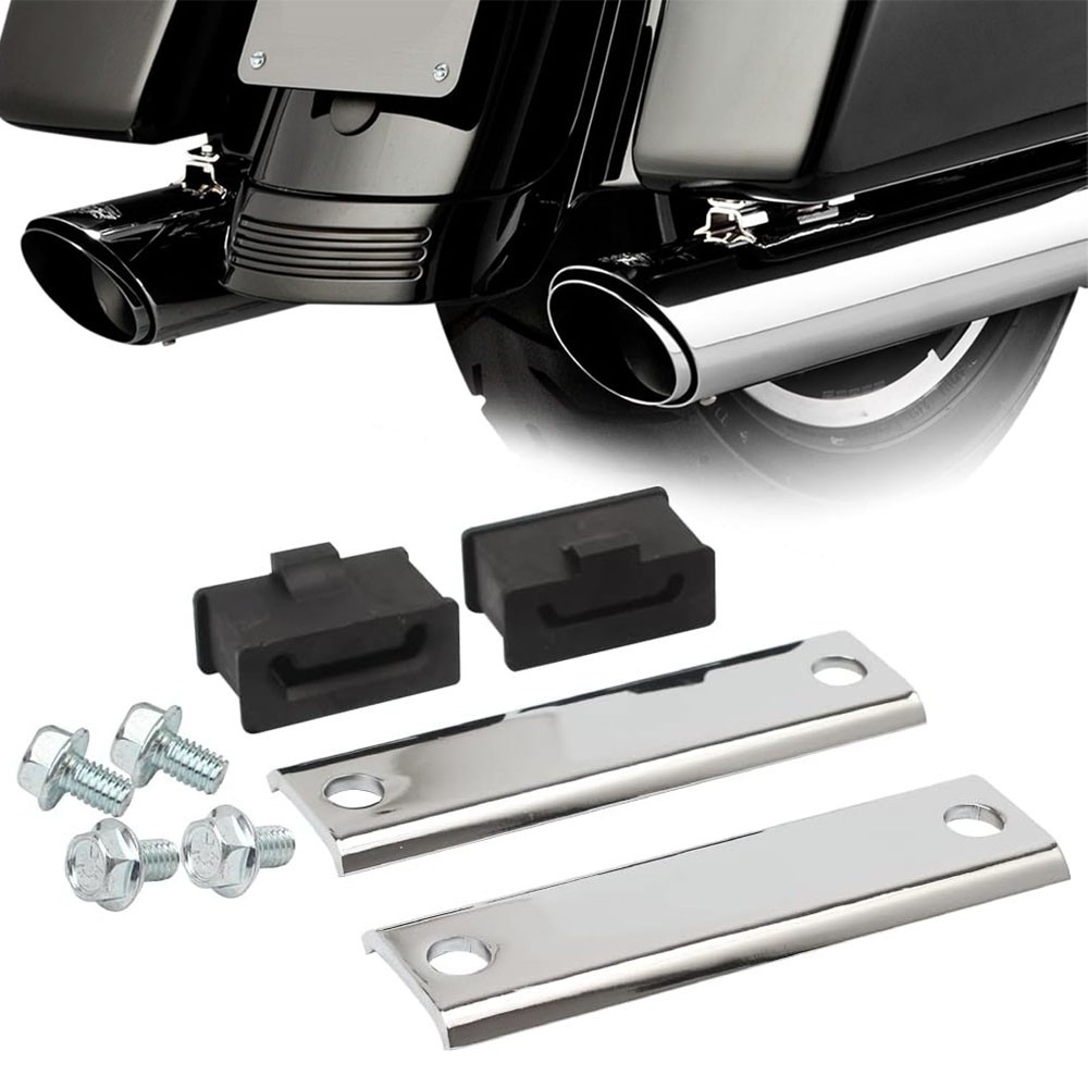 Rear Air Cushion Muffler Exhaust Brackets for Harley Touring Street Glide FLHX