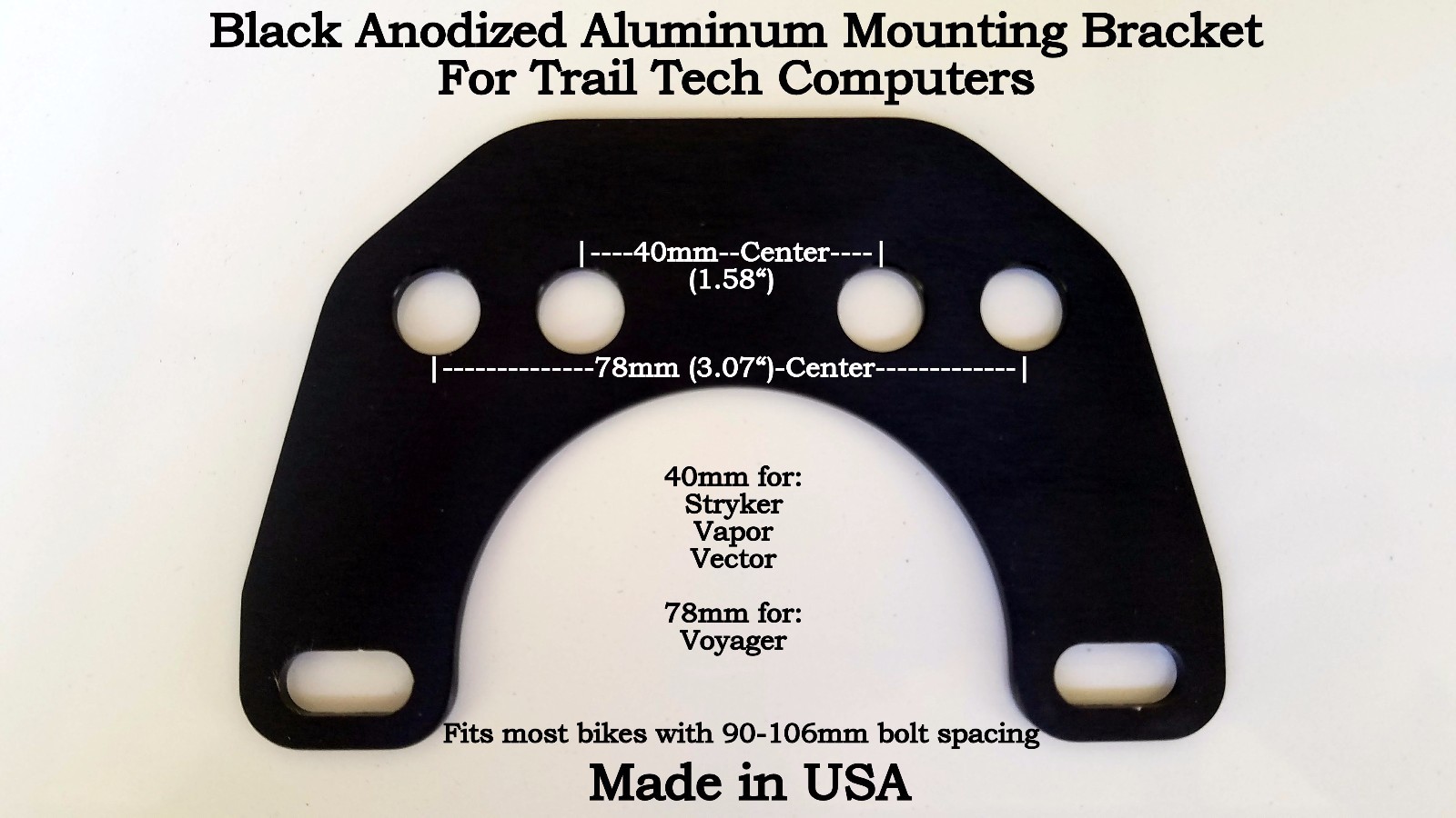 Honda Trail Tech Black Anodized Mounting Bracket Vapor Vector Voyager