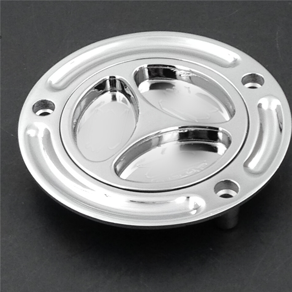 Chrome Keyless Gas Cap Twist Off Fuel Tank Cap For 2003-2008 Suzuki SV650 SV650S