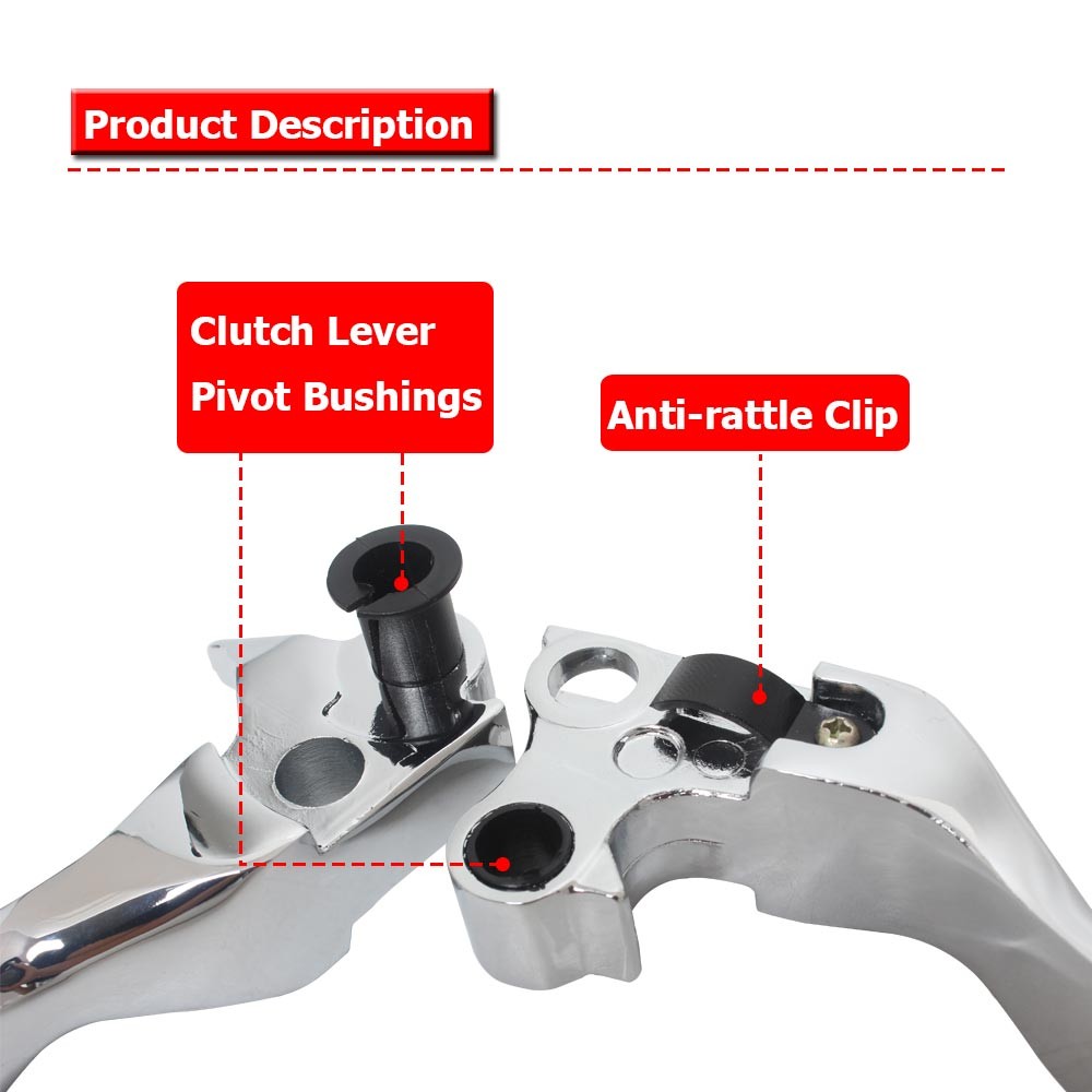 Chrome Brake Clutch Hand Levers Slotted For Harley Touring Electra Street Glide