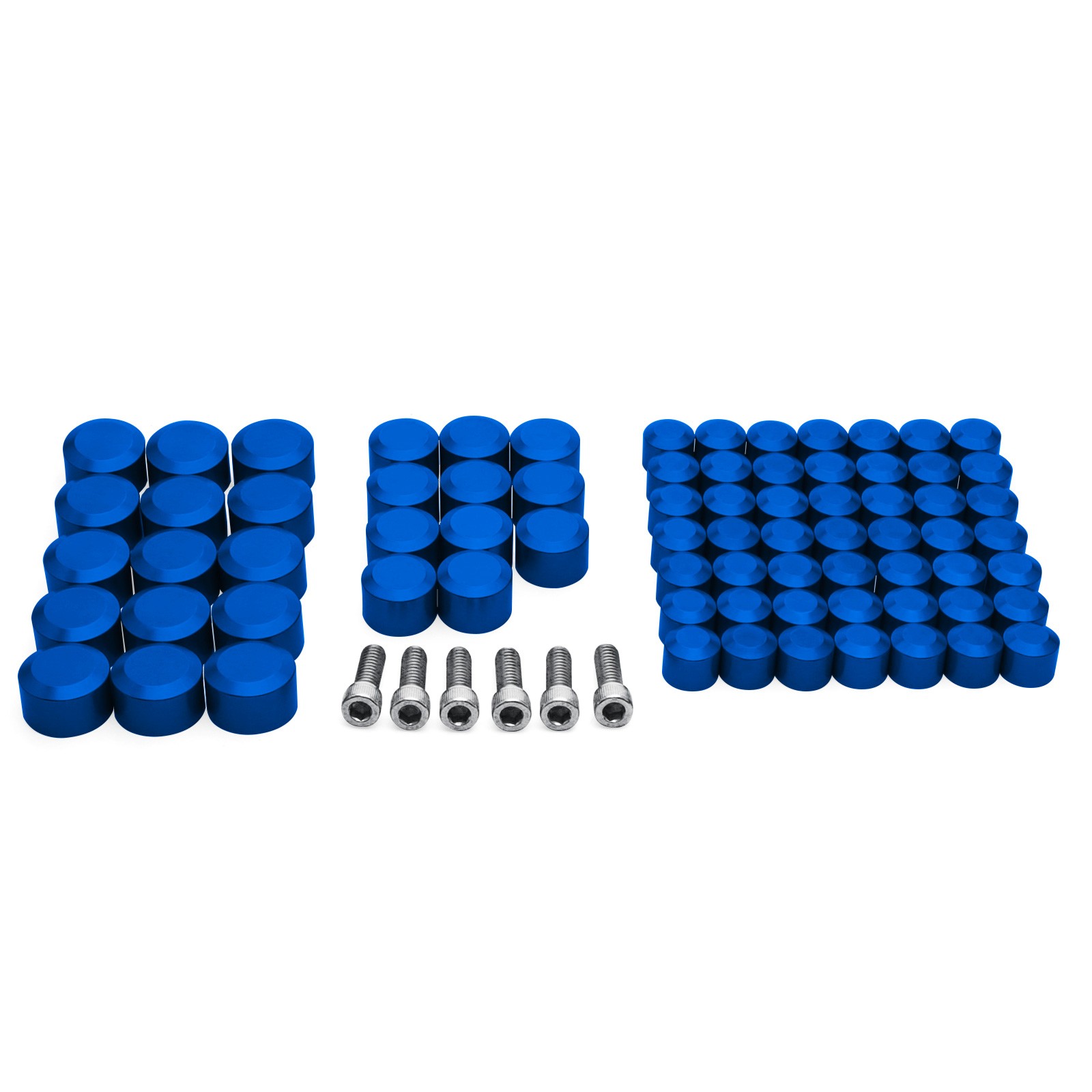 74PCS Blue Engine Bolt Caps Cover For Harley Touring Road Street Glide 2007-2016