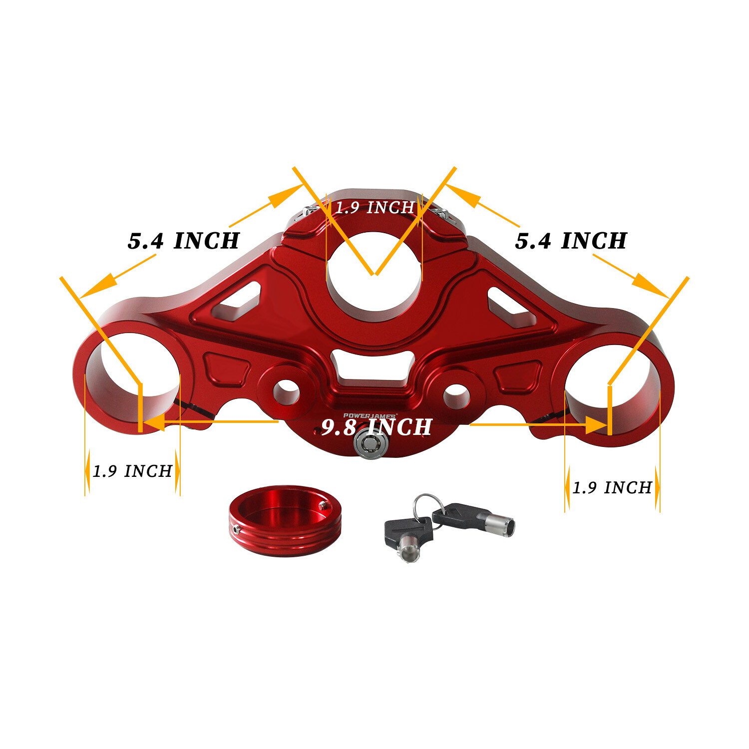 Red Upper Triple Tree for Road Glide With Lock for Harley 2015-2023 Road Glide