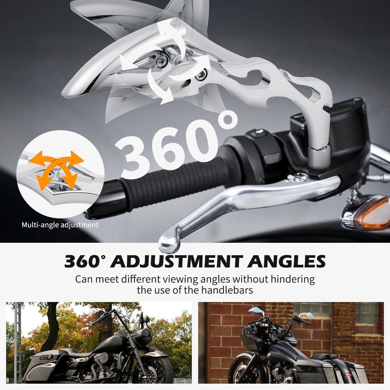 Chrome Flame Motorcycle Rearview Side Mirrors For Honda Fury VT1300CX Chopper