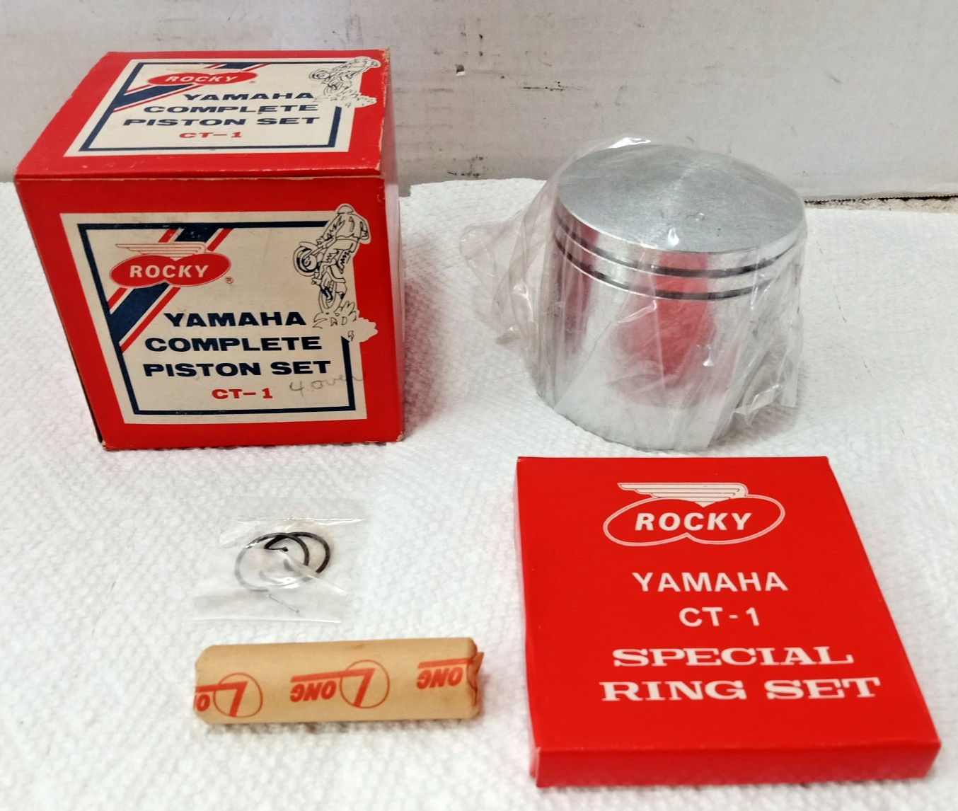 Yamaha CT1 Complete Piston Set 1.00 mm Over size Rocky NOS