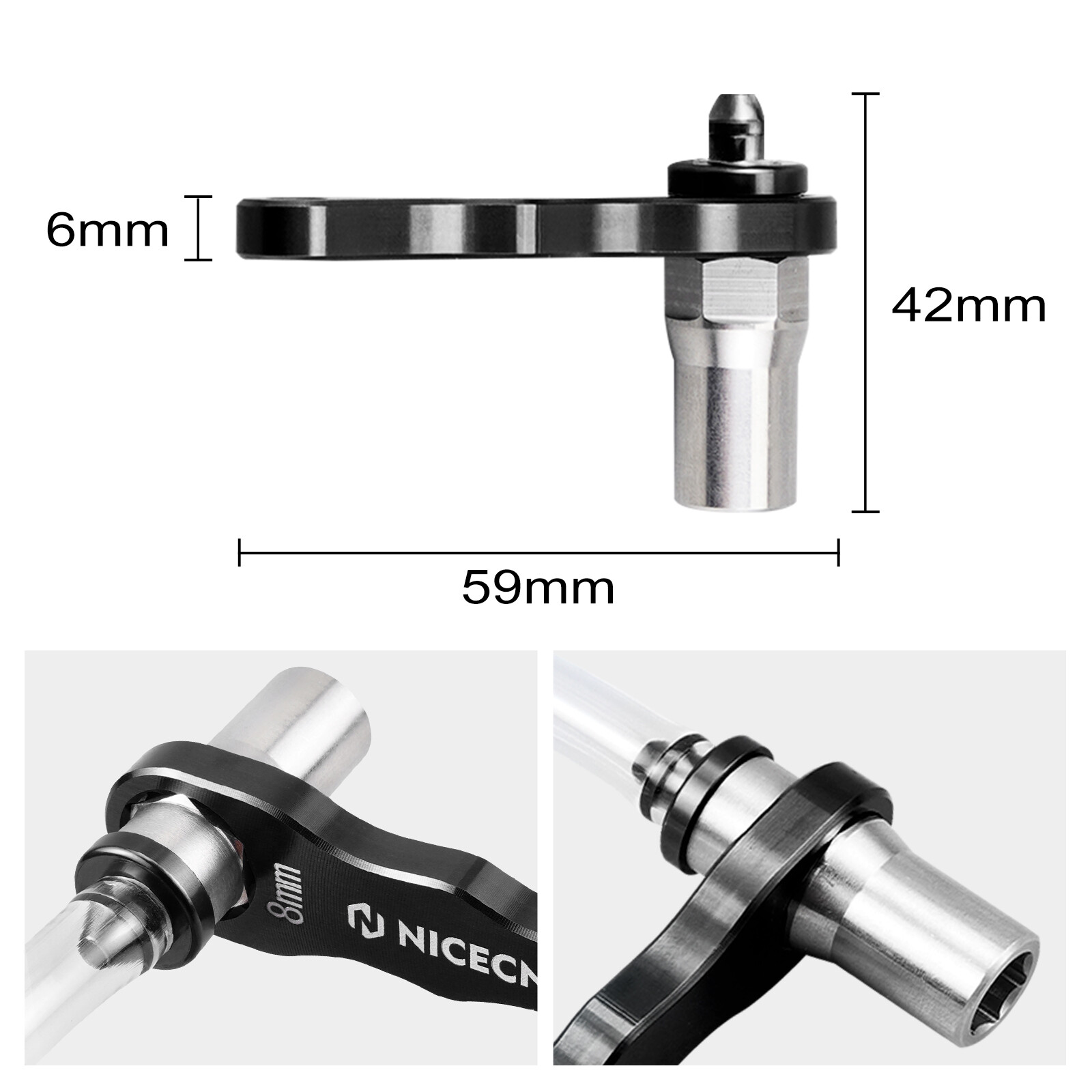 NiceCNC Hydraulic Brake Clutch Bleeder Tool 8mm For Motorcycle Dirt Bike ATV UTV