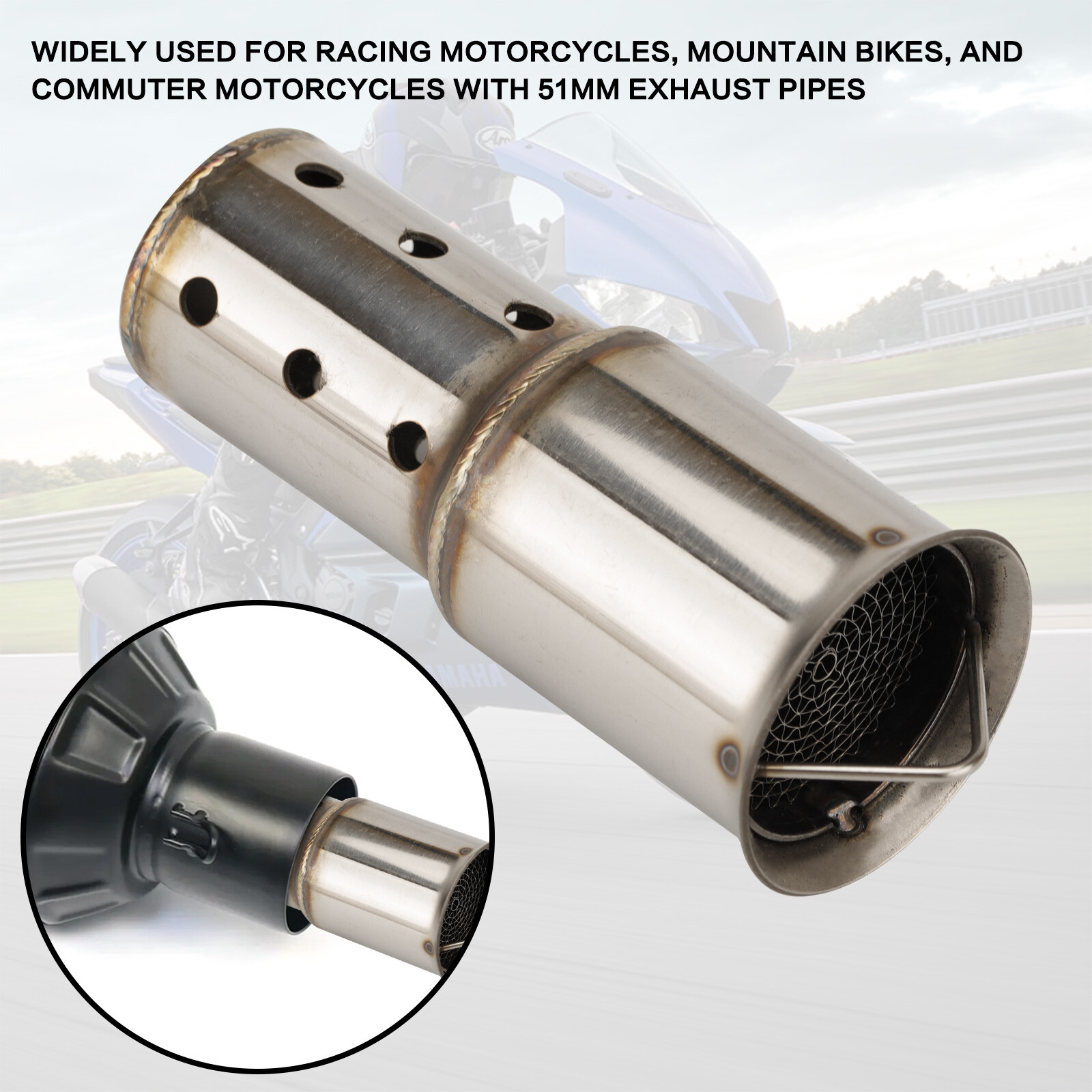 Insert Baffle DB Killer Silencer For 2″Caliber Universal Motorcycle Exhaust Pipe