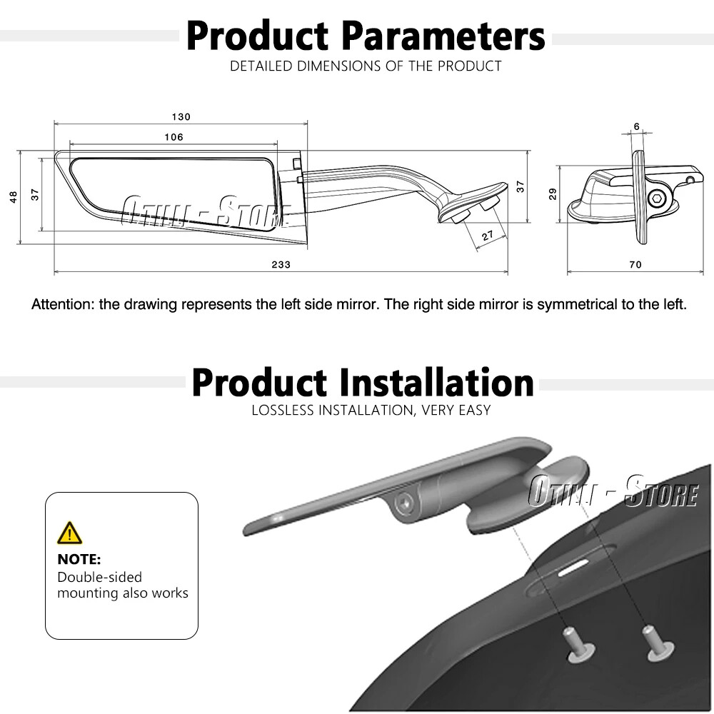 Adjustable Rearview Mirror For Ducati Panigale 959 2016-2019 Panigale 1299 15-17