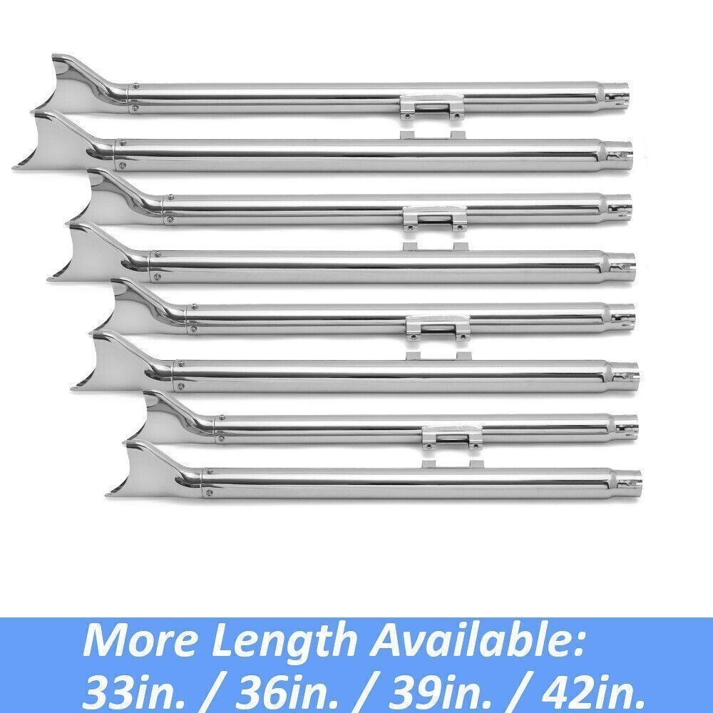 33in. 1 7/8 Fishtail Muffler Slip on Exhaust Drag Pipes For Harley Softail 07-17