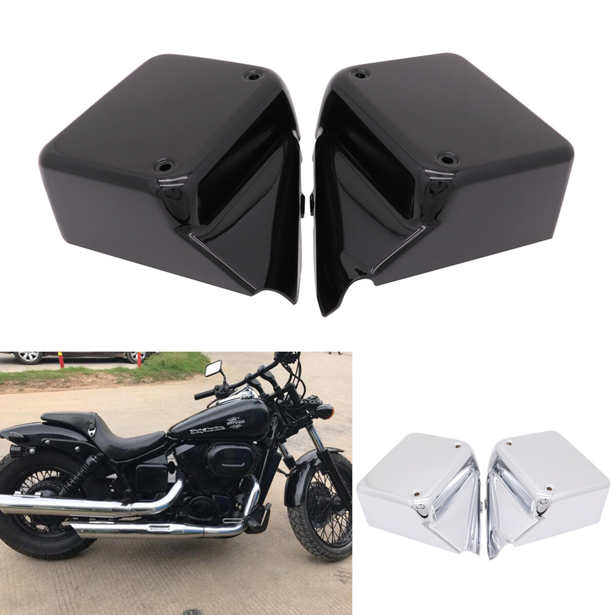 ABS Battery Side Cover Fit For Honda Shadow Spirit VT750DC Black Widow 2002-2009