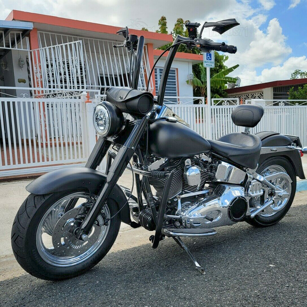 12” 14” 16” 18” Rise Meathook Ape Hanger Fat Bar 1-1/2″ Handlebar For Harley