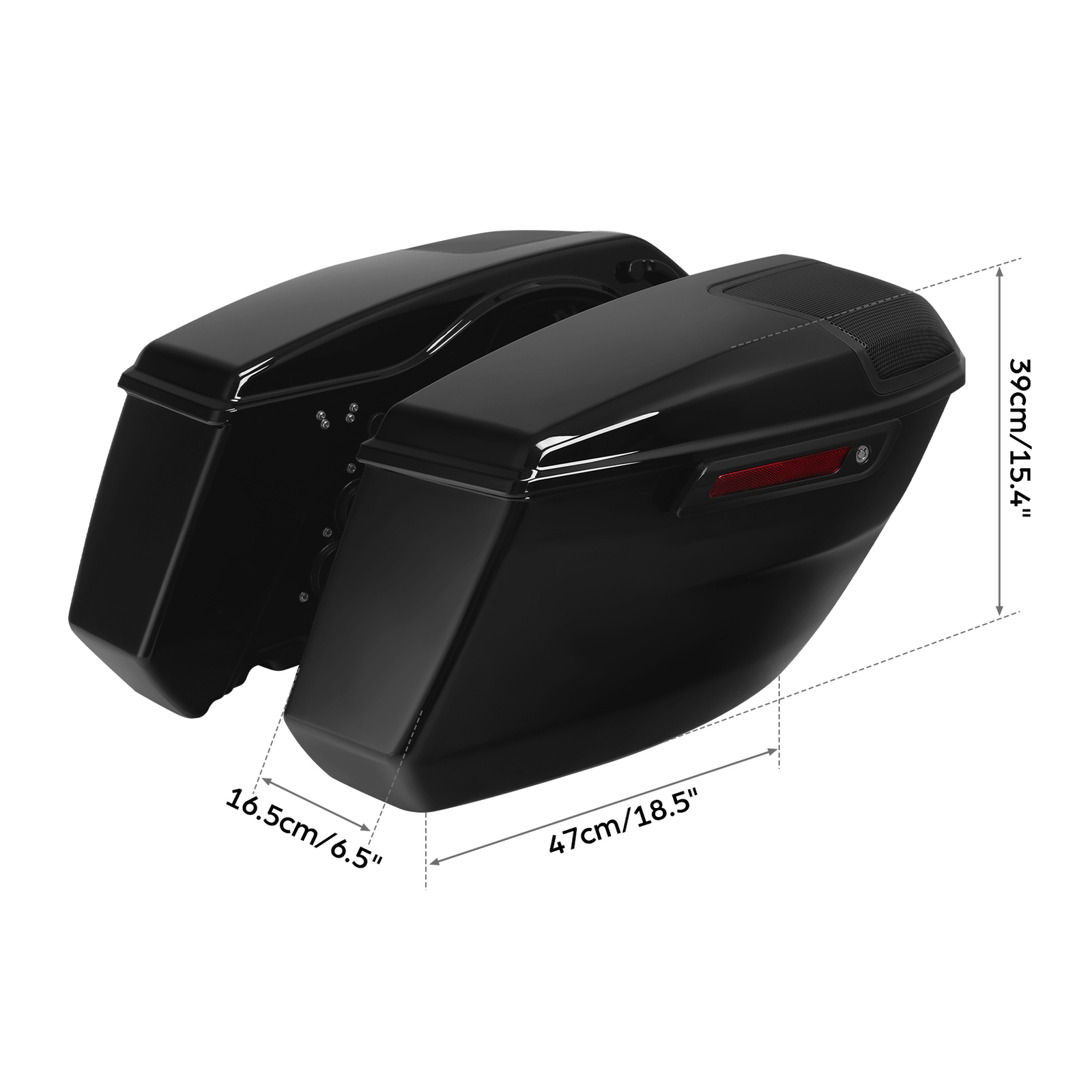 Vivid Black Hard Saddlebags Fit For Harley CVO Street Road Glide ST FLHX 23-25