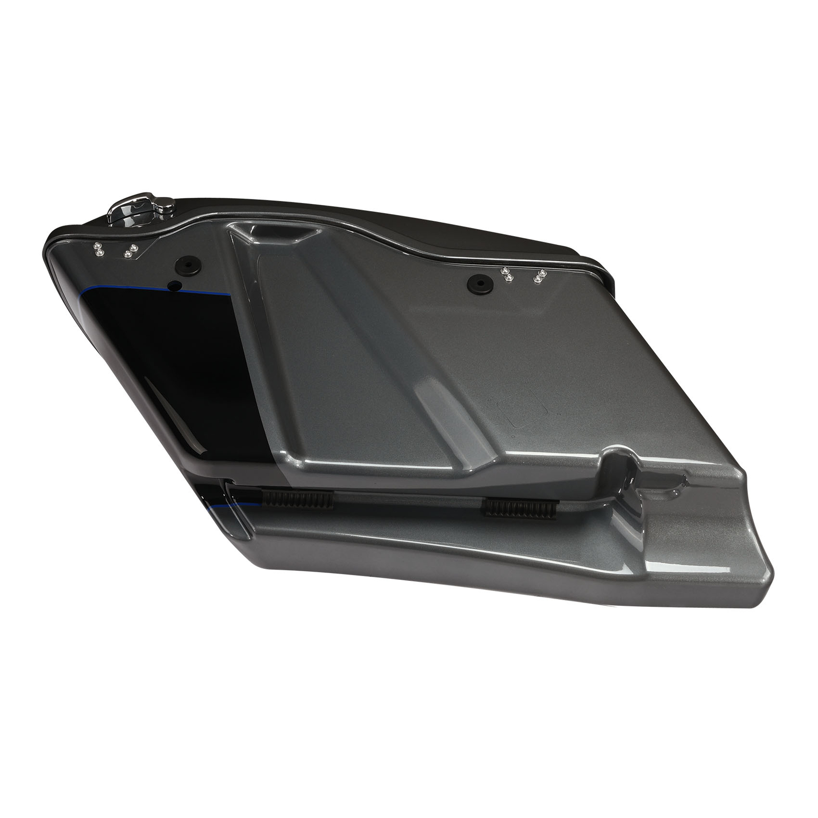 4″ Saddlebags Fit For Harley Touring 2014-24 Gauntlet Gray Metallic/Vivid Black