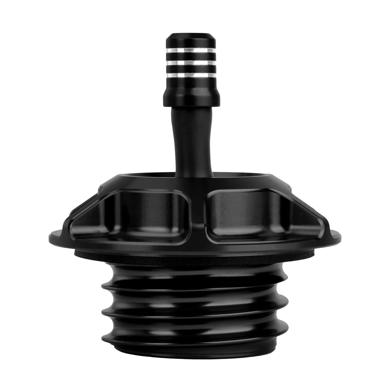 Black Vented Fuel Gas Tank Cap Vent Tube Universal For Harley Touring Softail