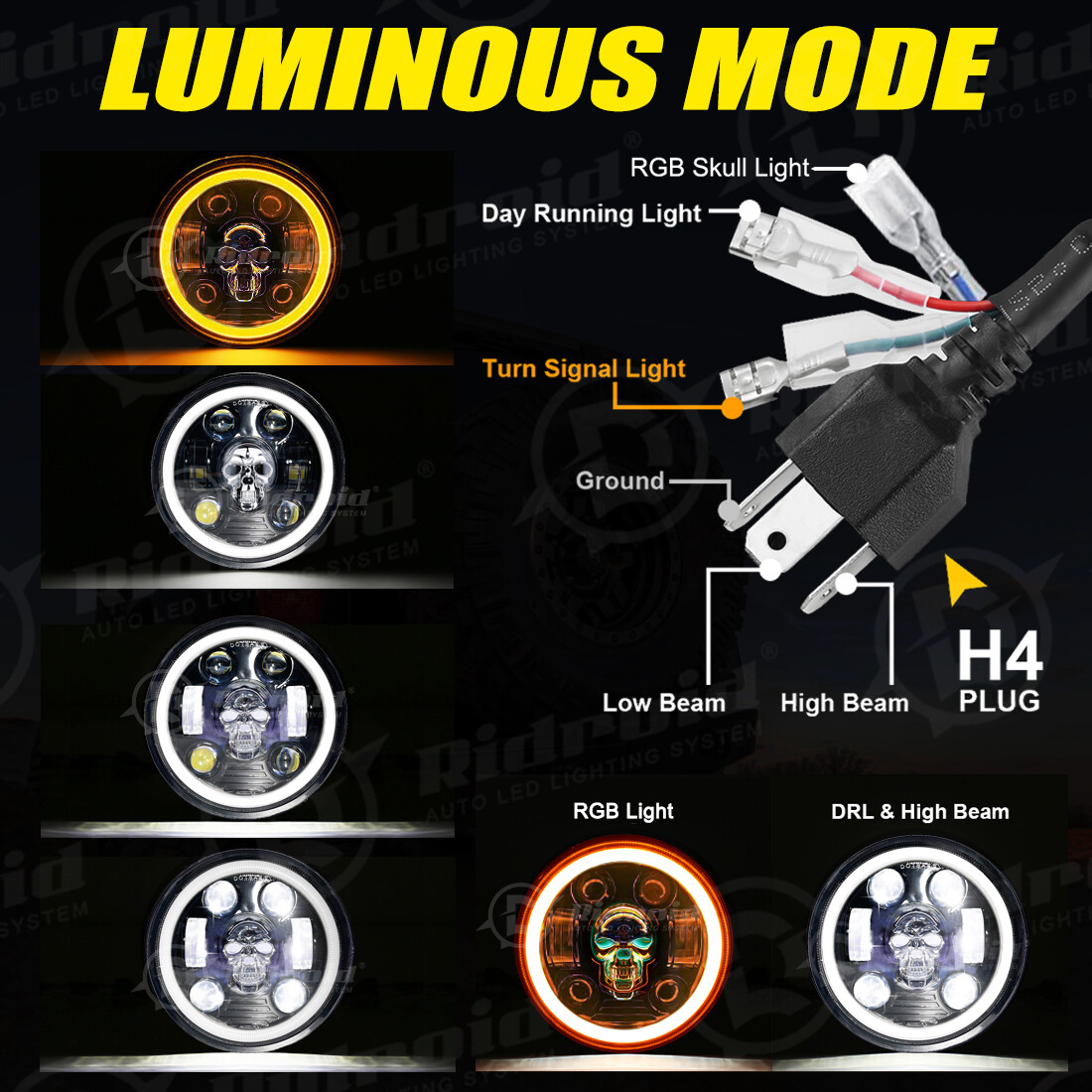 5-3/4″ LED Headlight Turn Signal 5.75″ For Harley Davidson Sportster XL 1200 883