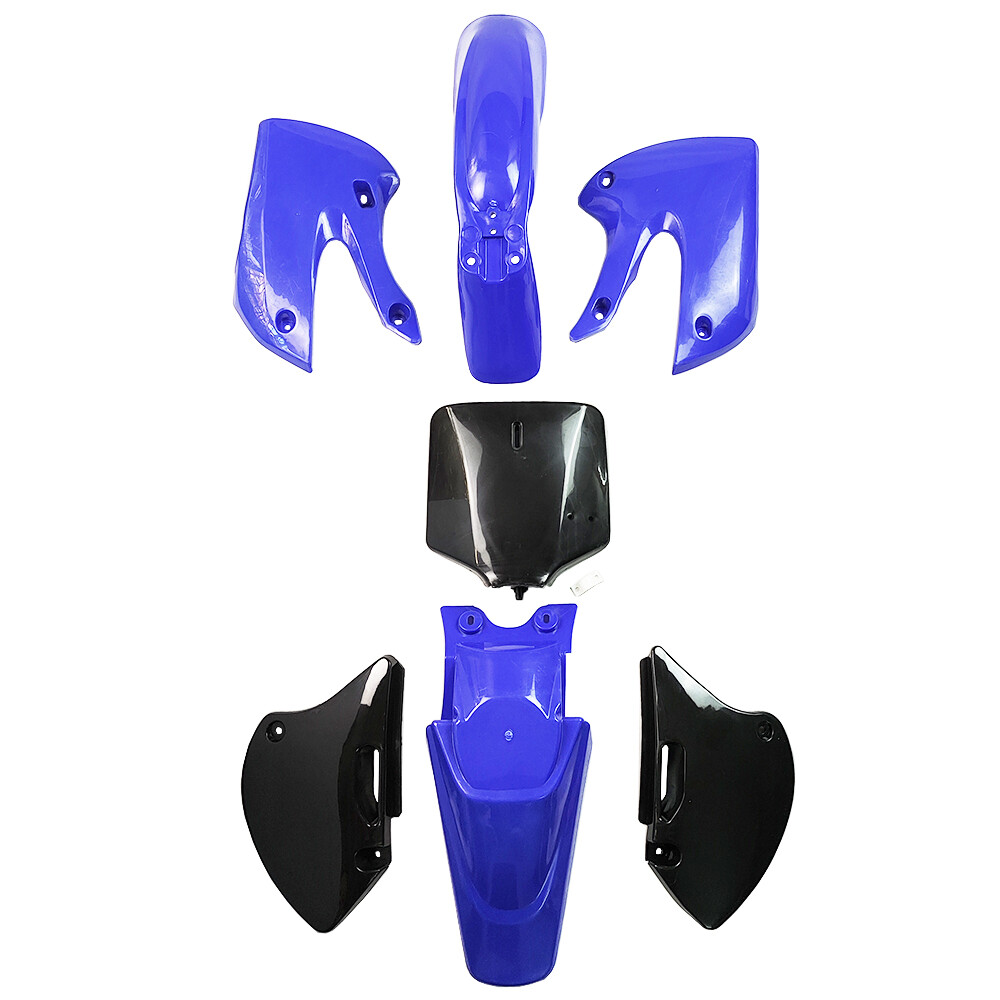 DRZ250 KLX110 KX65 BBR Full Fairings Kit 4 Blue+3 Black Plastic Body Fender Kits