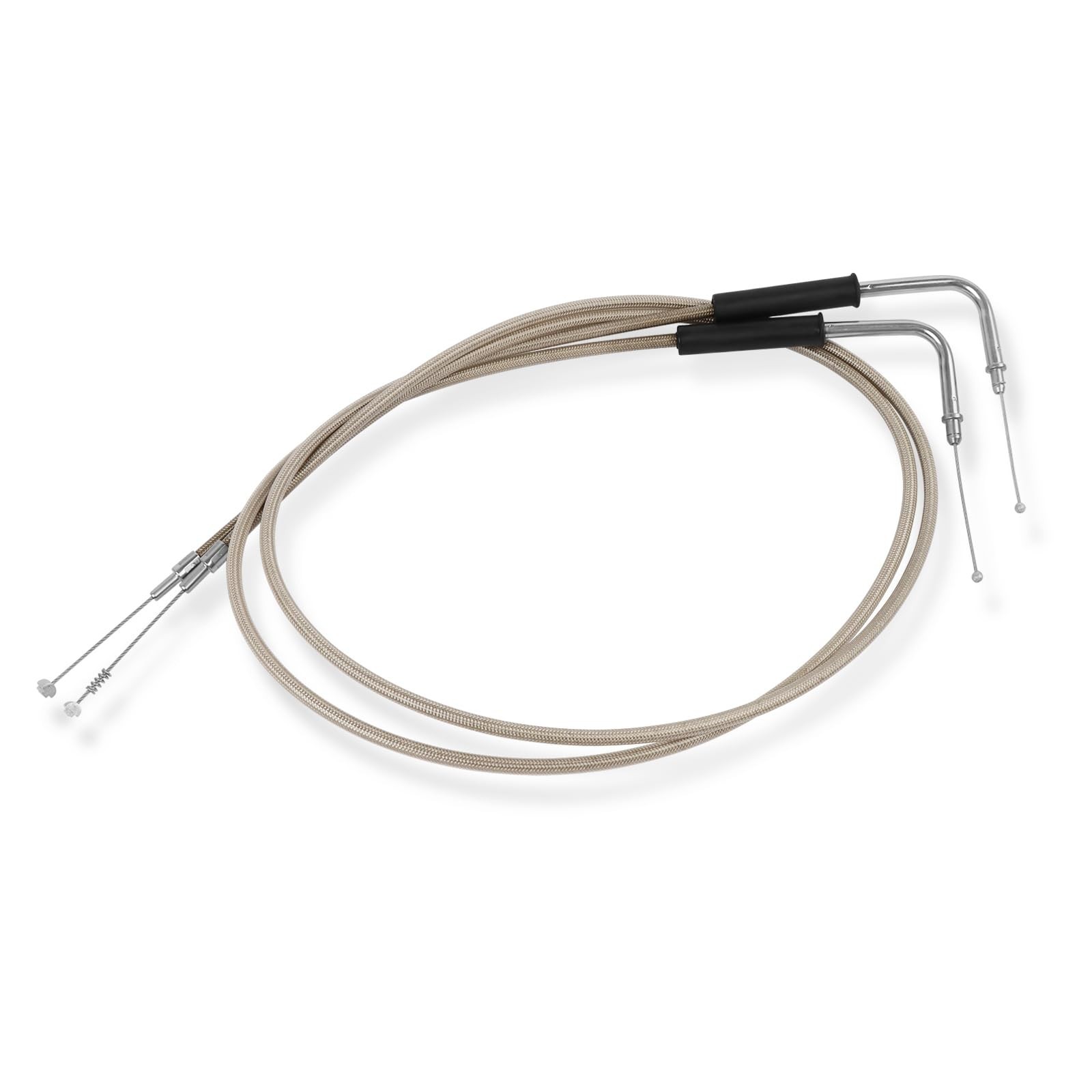 Motorcycle Throttle Idle Cable Kit, 51″ Braided Stainless Steel for Harley Touri