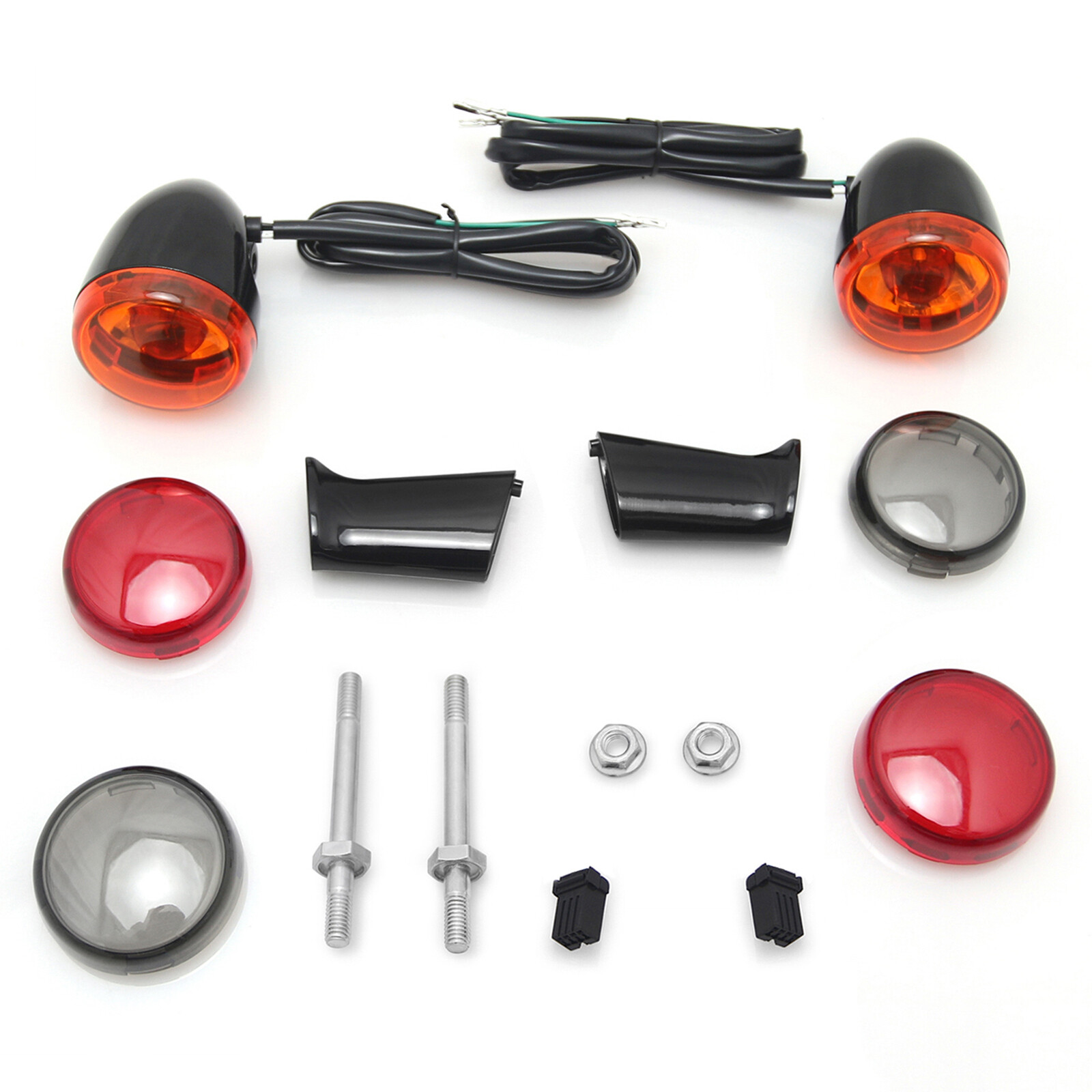 Gloss black Rear Turn Signal Lights For Harley sportster XL883 XL1200 1992-up