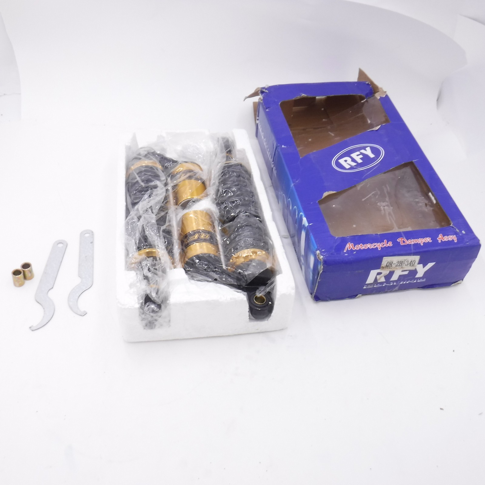 RFY QR-2B-320 Universal Motorcycle Rear Air Shock Damper Assy Black Gold