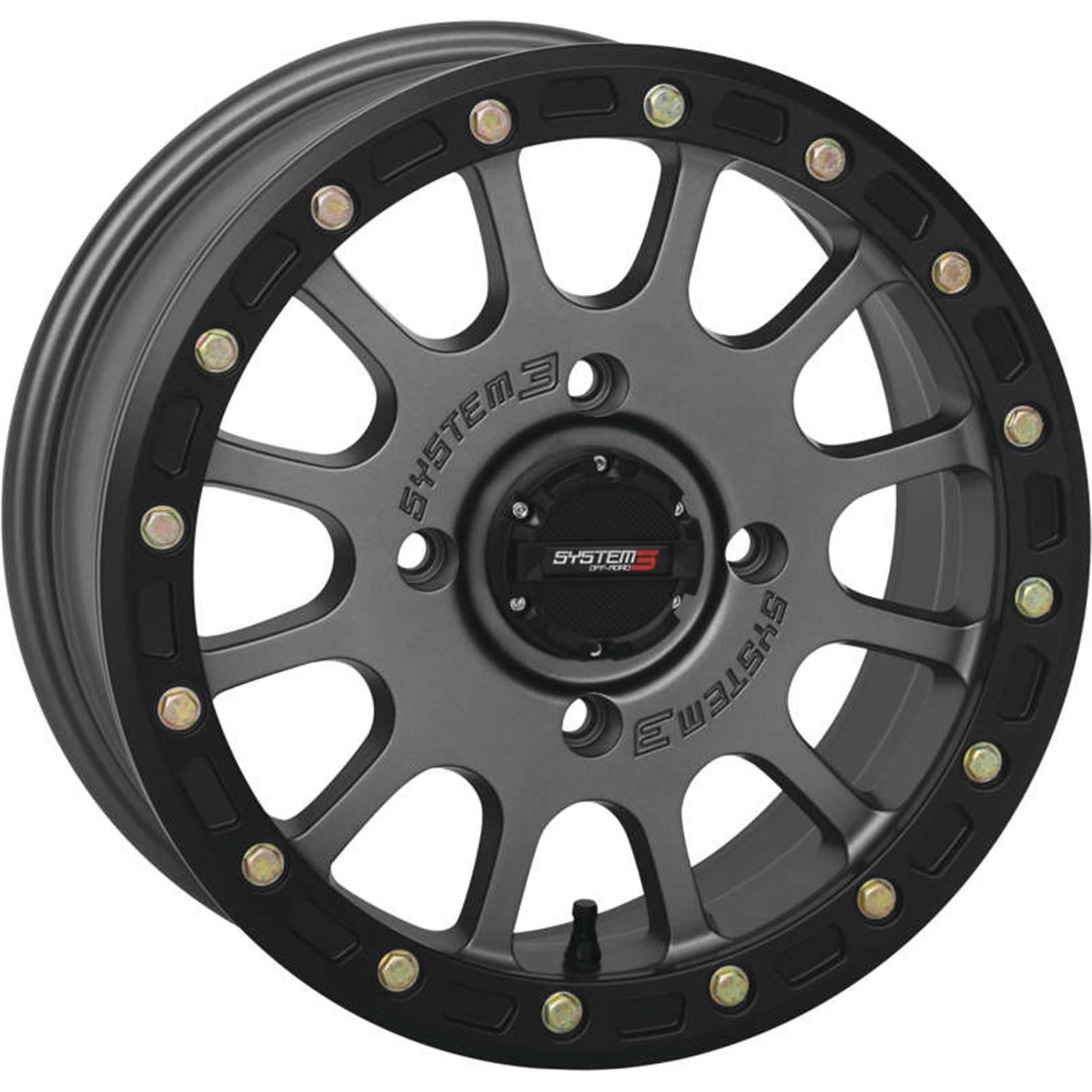 System 3 SB-5 Beadlock Wheel 15×7, 4/156, 5+2 – Matte Gunmetal 15S3-5656
