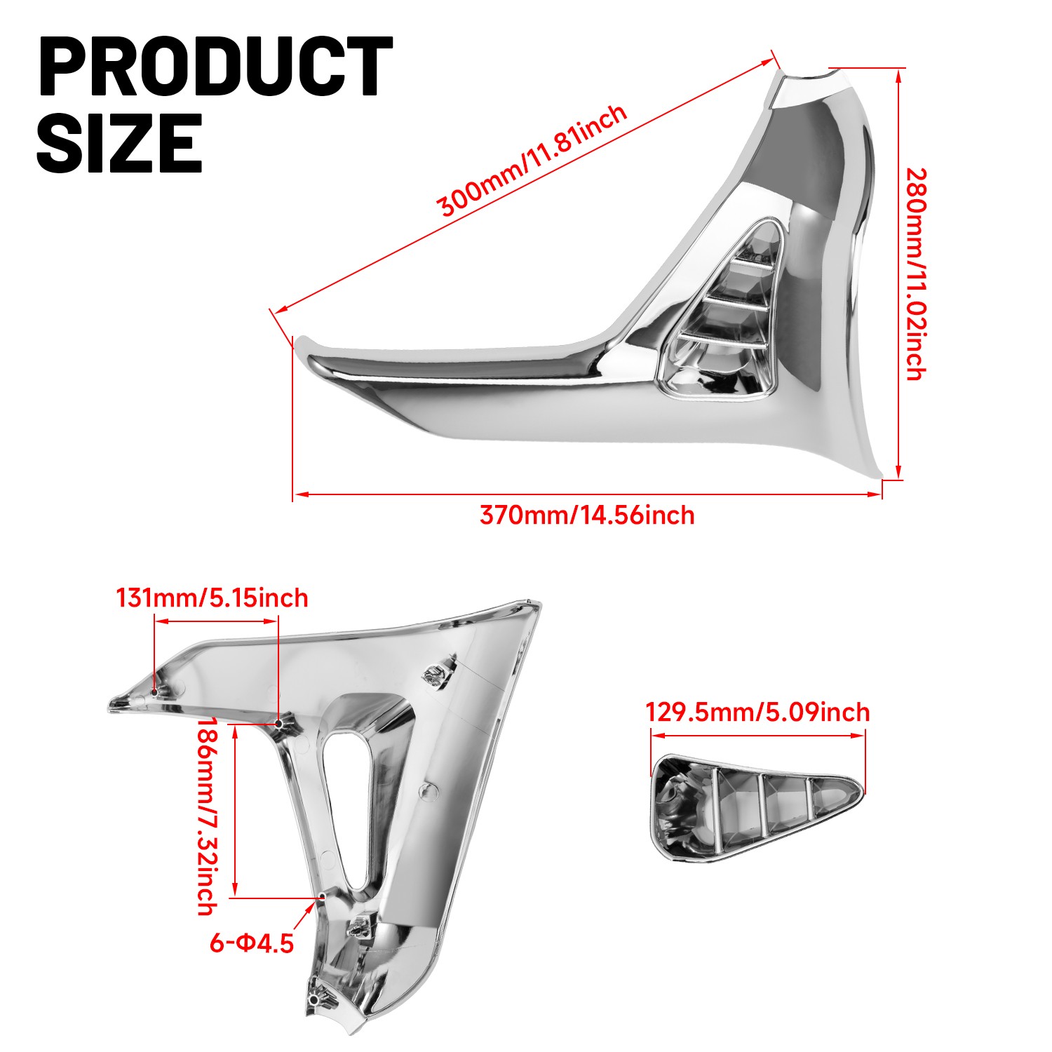 Left & Right Parts Modified Triangle Cover For Honda GoldWing GL1800 2001-2011