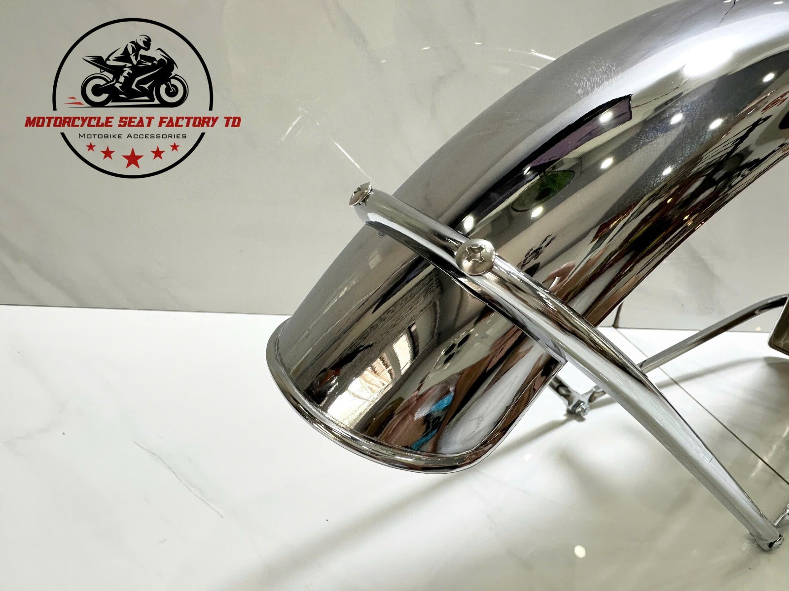 Honda CB350 CB 350 CB400F 61100-377-000 Reproduction Front Fender Chrome Steel.