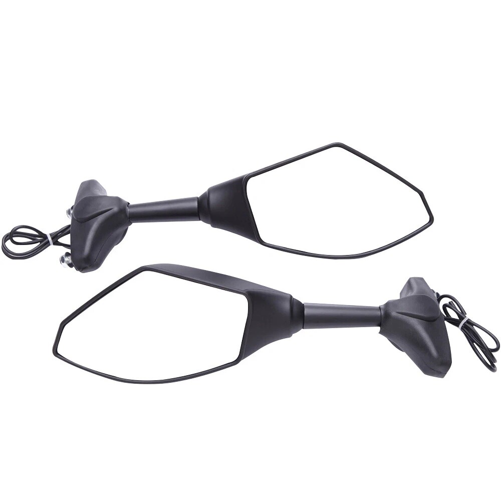 Motorcycle Rear View Mirrors w/ LED Turn Signal Light For Hyosung GT250R GT650R