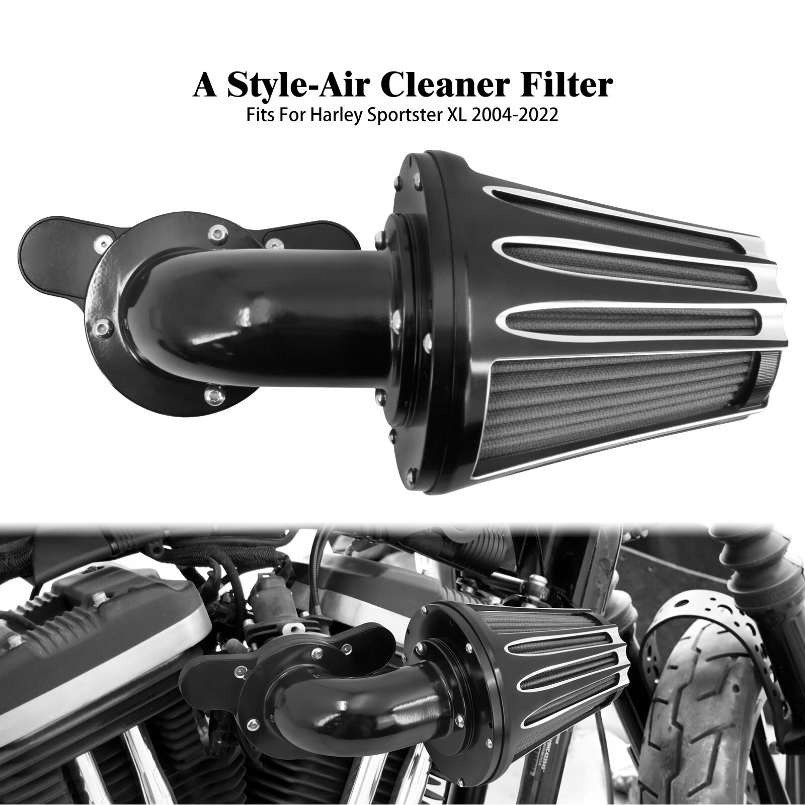 CNC Air Cleaner Filter Fit For Harley Sportster 1200 Nightster XL1200N 2004-22